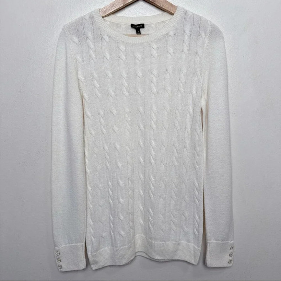 Talbots Womens Small Crew Neck Cable Lambswool Sweater - Picture 3 of 15